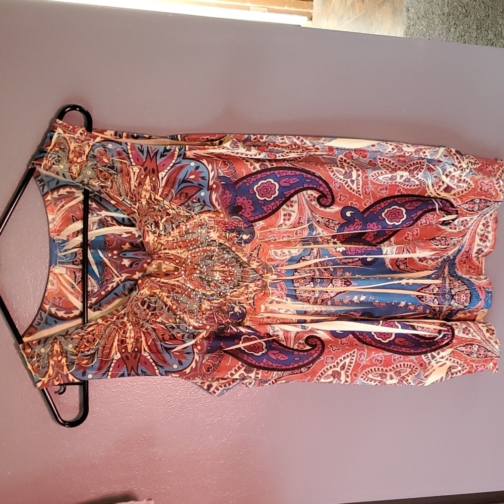 Paisley Stretchy Dressy Top - Picture 2 of 6